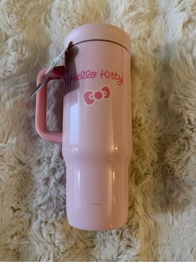 New Hello Kitty Pink Insulated Spill-Resistant 24oz Travel Mug with Handle